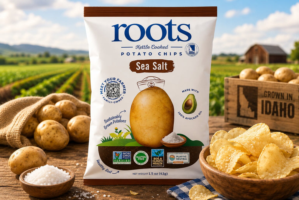 Roots Sea Salt Kettle Cooked Potato Chips | Made with Idaho Potatoes