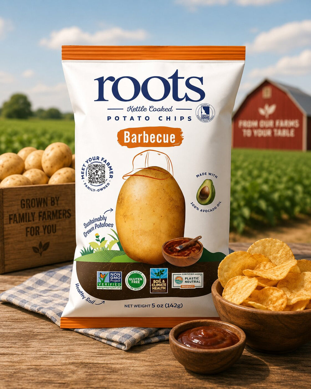 Roots Barbecue Kettle Cooked Potato Chips – Bold Flavor in Every Crunch
