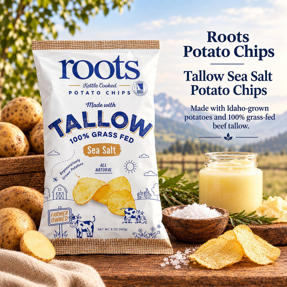 100% Grass-Fed Beef Tallow Potato Chips | Roots Potato Chips