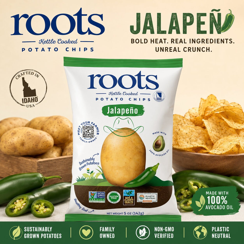 Roots Jalapeño Kettle Cooked Potato Chips | Bold Flavor & Crunch