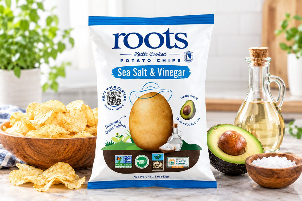 Roots Potato Chips Sea Salt & Vinegar | Kettle Cooked