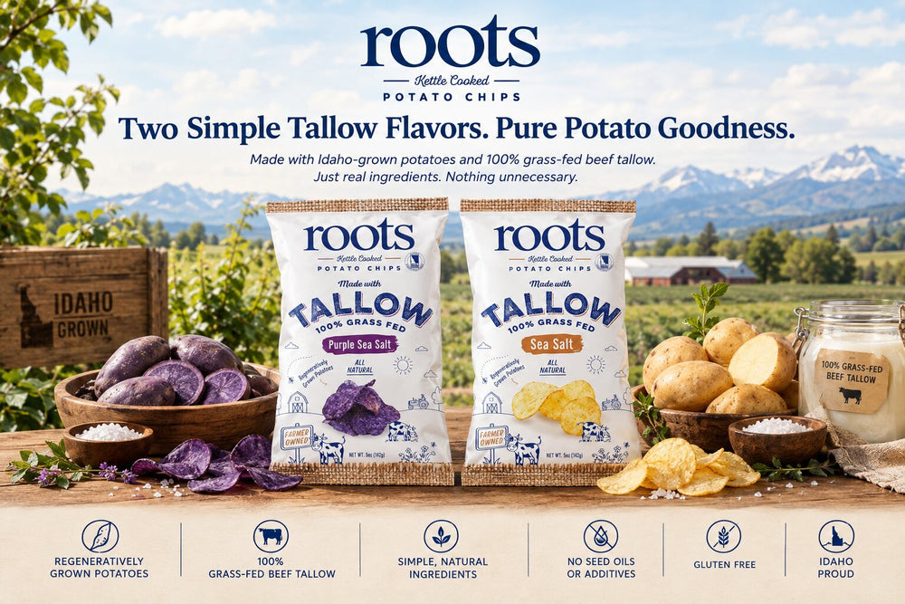 Tallow Potato Chips: Purple Sea Salt & Sea Salt | Roots