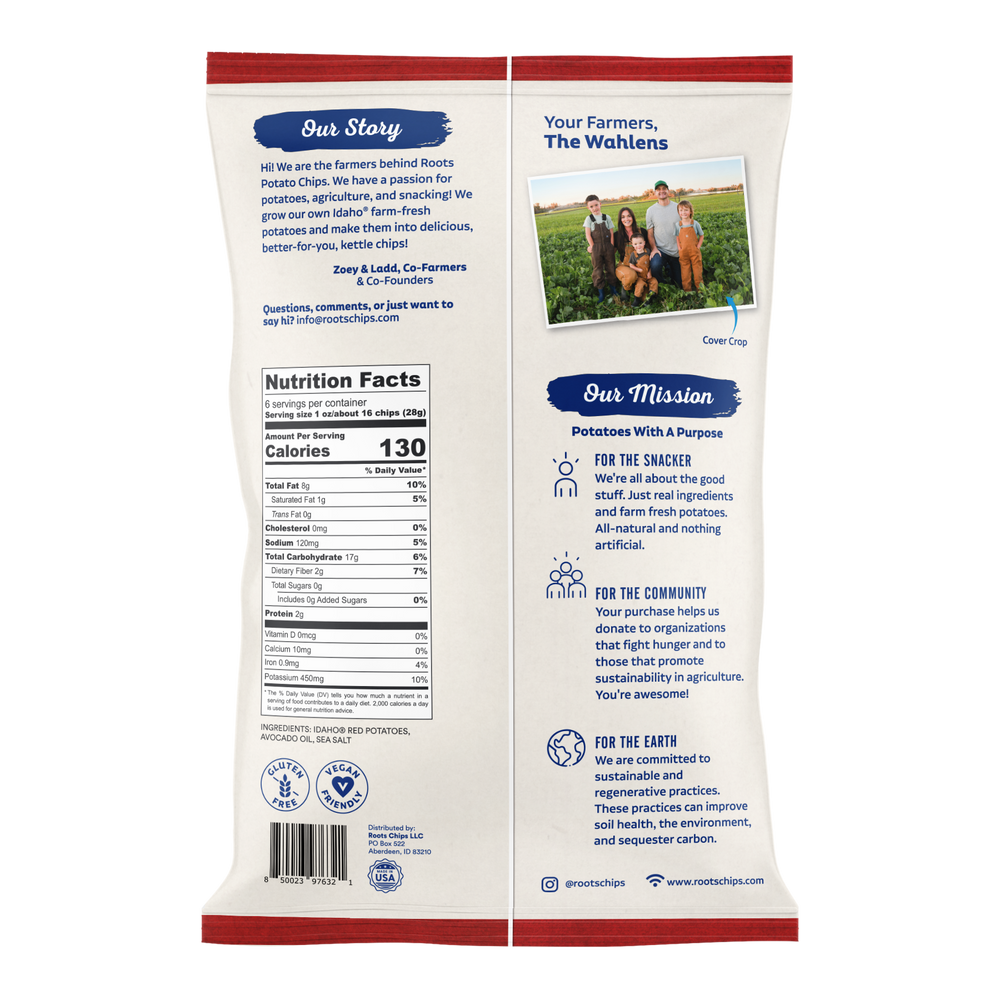 Red Sea Salt Kettle Cooked Potato Chips – Naturally Colored Idaho Potatoes – Avocado Oil Crunch – (12 x 5 oz Bags)