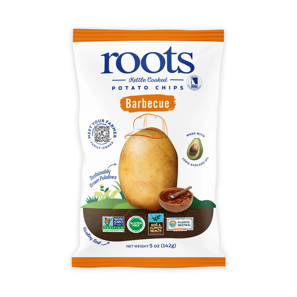 Barbecue Kettle Cooked Potato Chips – New Smoky-Sweet Flavor – Idaho Potatoes in Avocado Oil – (12 x 5 oz Bags)