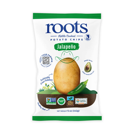 Jalapeño Kettle Cooked Potato Chips – Spicy, Zesty Flavor – Idaho Potatoes Cooked in Avocado Oil – (12 × 5 oz Bags)