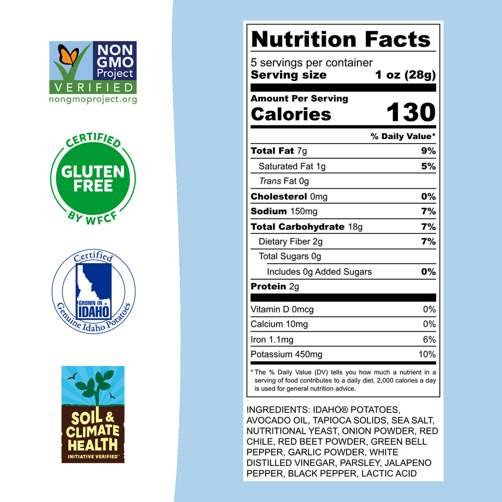 Jalapeño Kettle Cooked Potato Chips – Spicy, Zesty Flavor – Idaho Potatoes Cooked in Avocado Oil – (12 × 5 oz Bags)